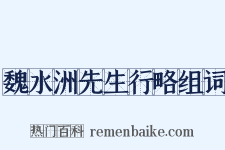 魏水洲先生行略组词是什么意思的图片